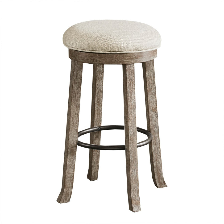 Oaktown Backless Bar Stool with Swivel Seat - Light Grey