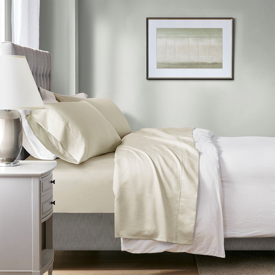 Beautyrest 1000 Thread Count HeiQ Smart Temperature Cotton Blend 4 PC Sheet Set - Ivory - Full Size