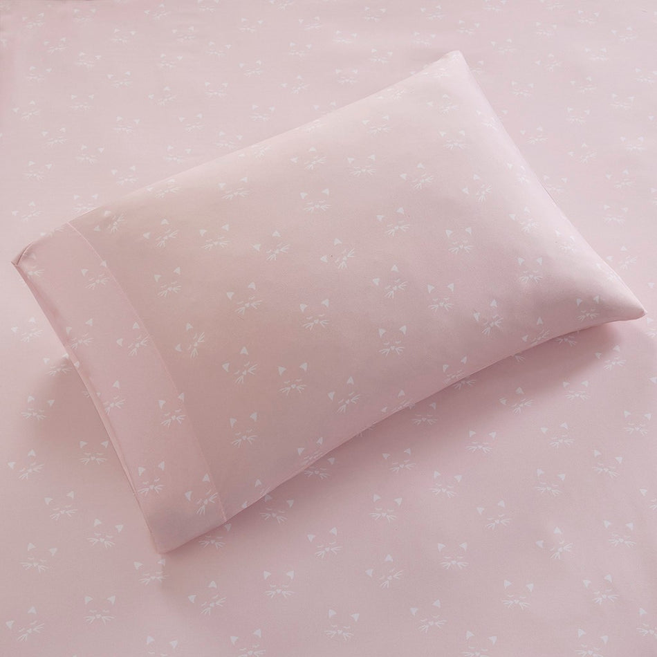 Novelty Print Sheet Set - Pink Cats - Full Size