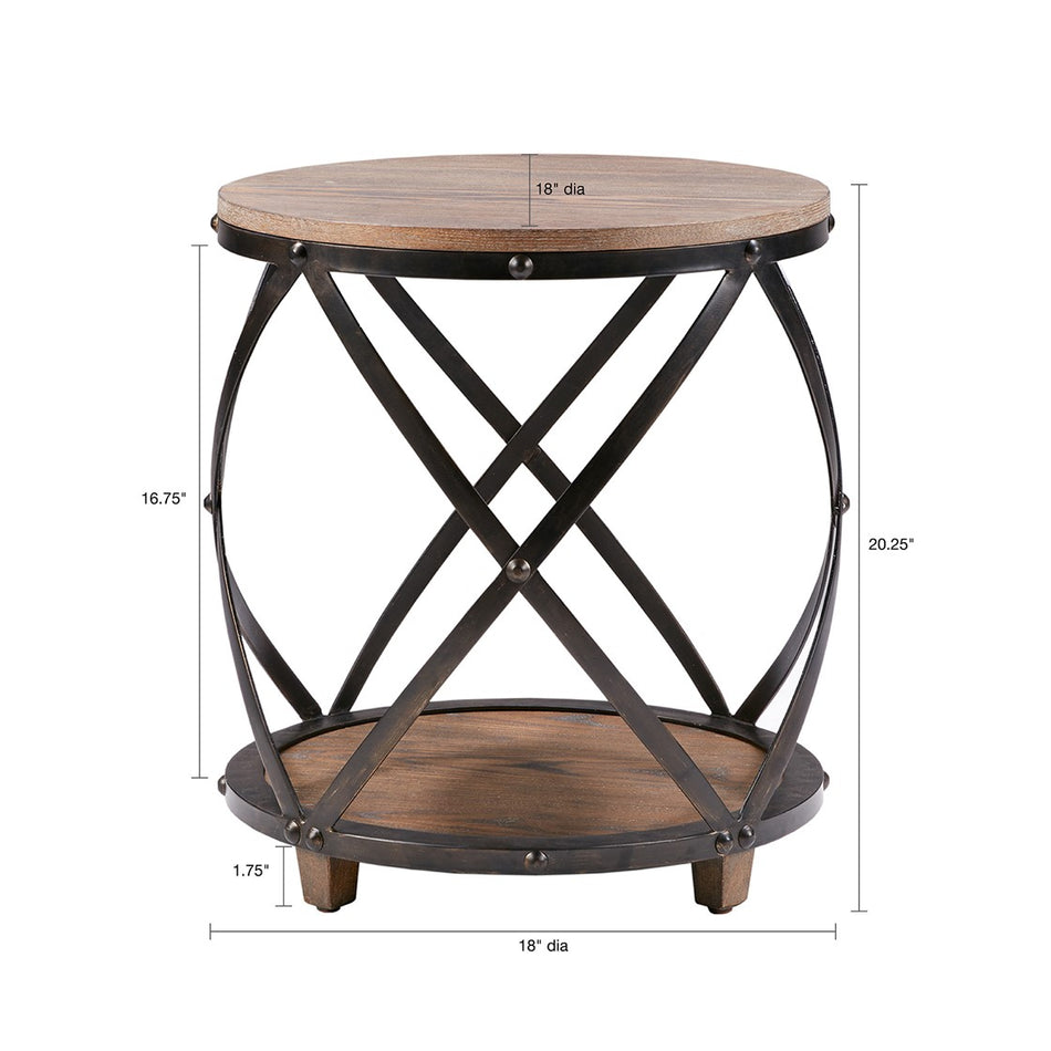 Cirque Bent Metal Accent Table - Antique Bronze