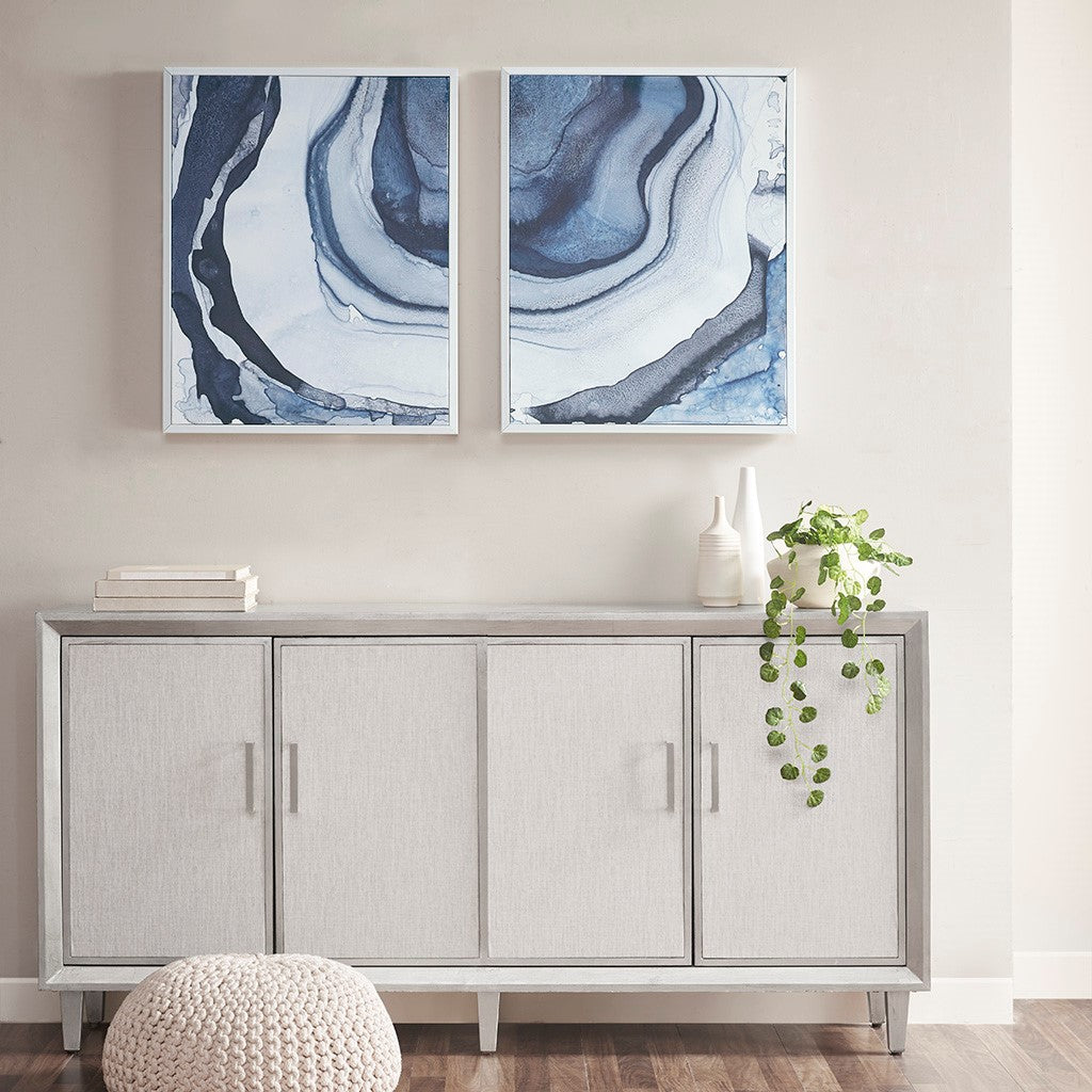 Madison Park Ethereal Printed Framed Canvas Set of 2 - Blue 