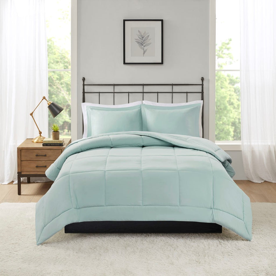 Sarasota Microcell Down Alternative Comforter Mini Set - Seafoam - Full Size / Queen Size