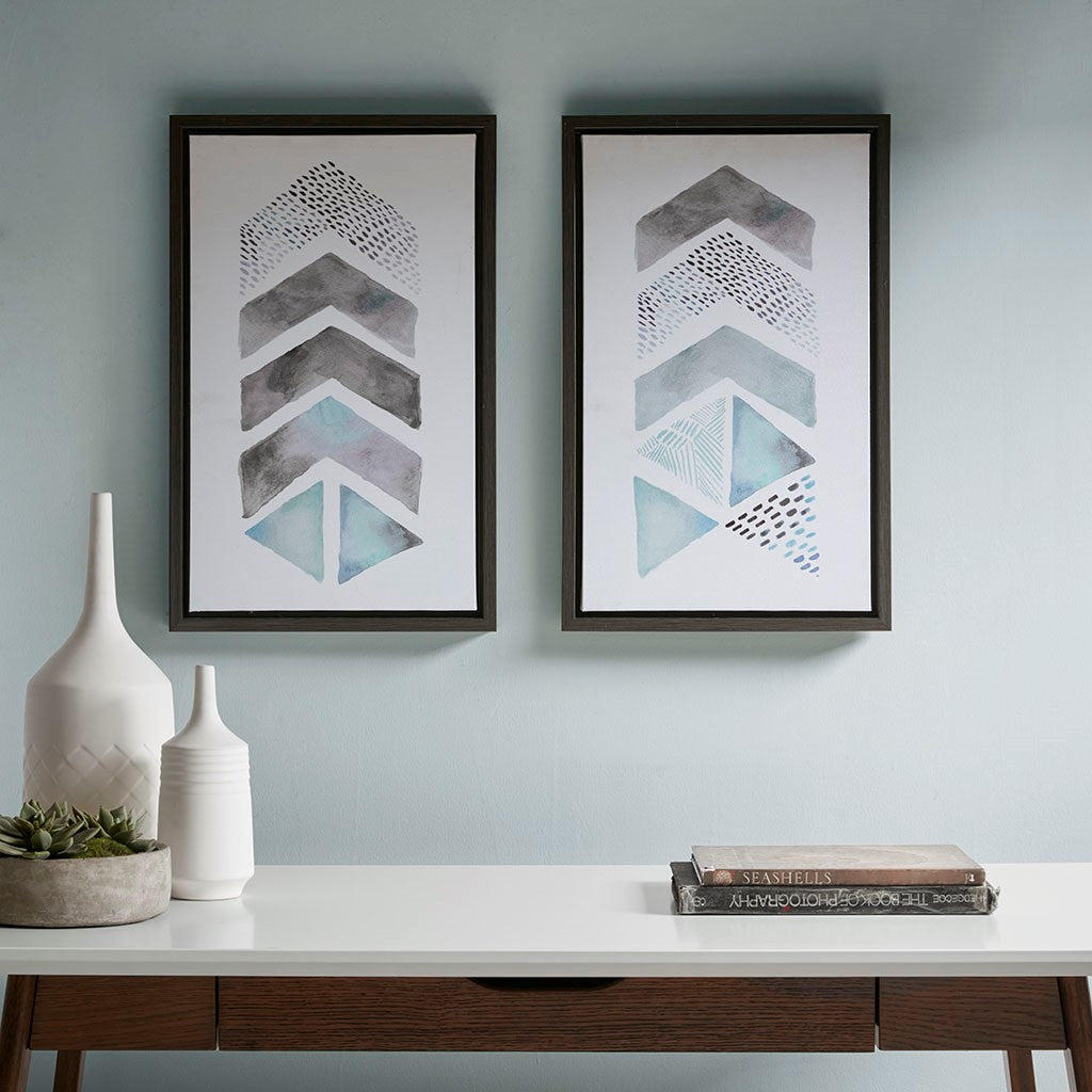 Urban Habitat This and That Way Framed Gel Coat Canvas (2pcs/set) - Blue / Grey 