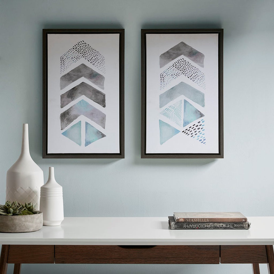 Urban Habitat This and That Way Framed Gel Coat Canvas (2pcs/set) - Blue / Grey 