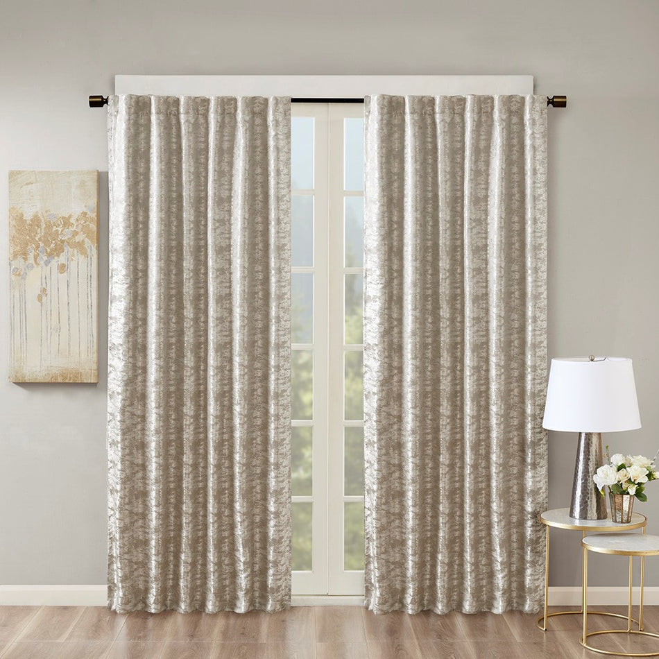 SunSmart Cassius Jacquard Lined Total Blackout Rod Pocket/Back Tab Window Panel - Grey / Silver - 95" Panel