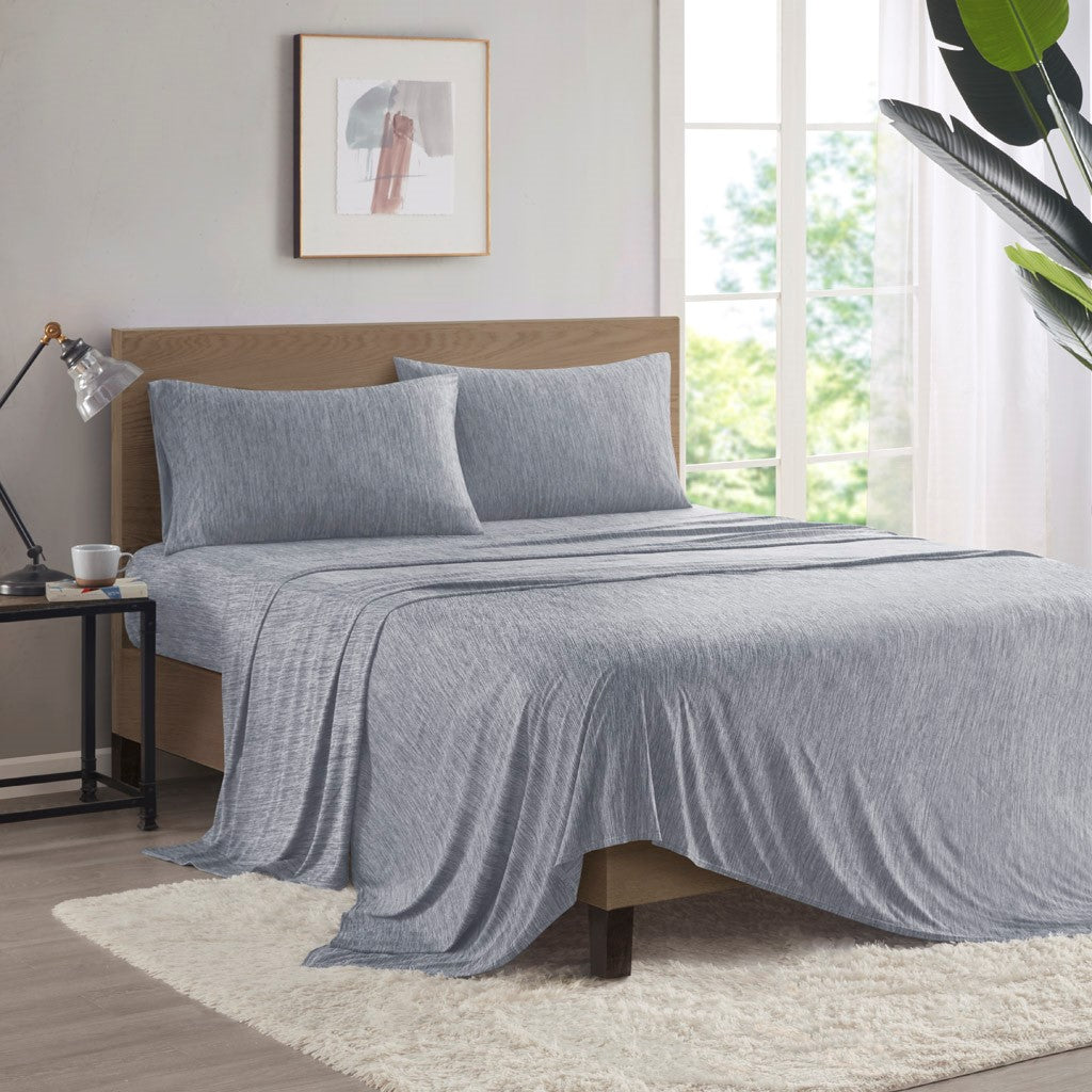 Urban Habitat Comfort Cool Jersey Knit Nylon Blend Sheet Set - Grey  - King Size Shop Online & Save - expresshomedirectr.com