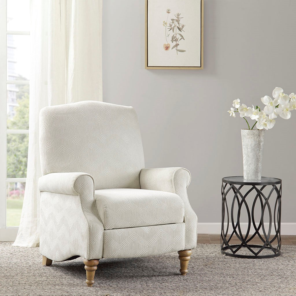 Madison Park Athena Push Back Recliner - Ivory 