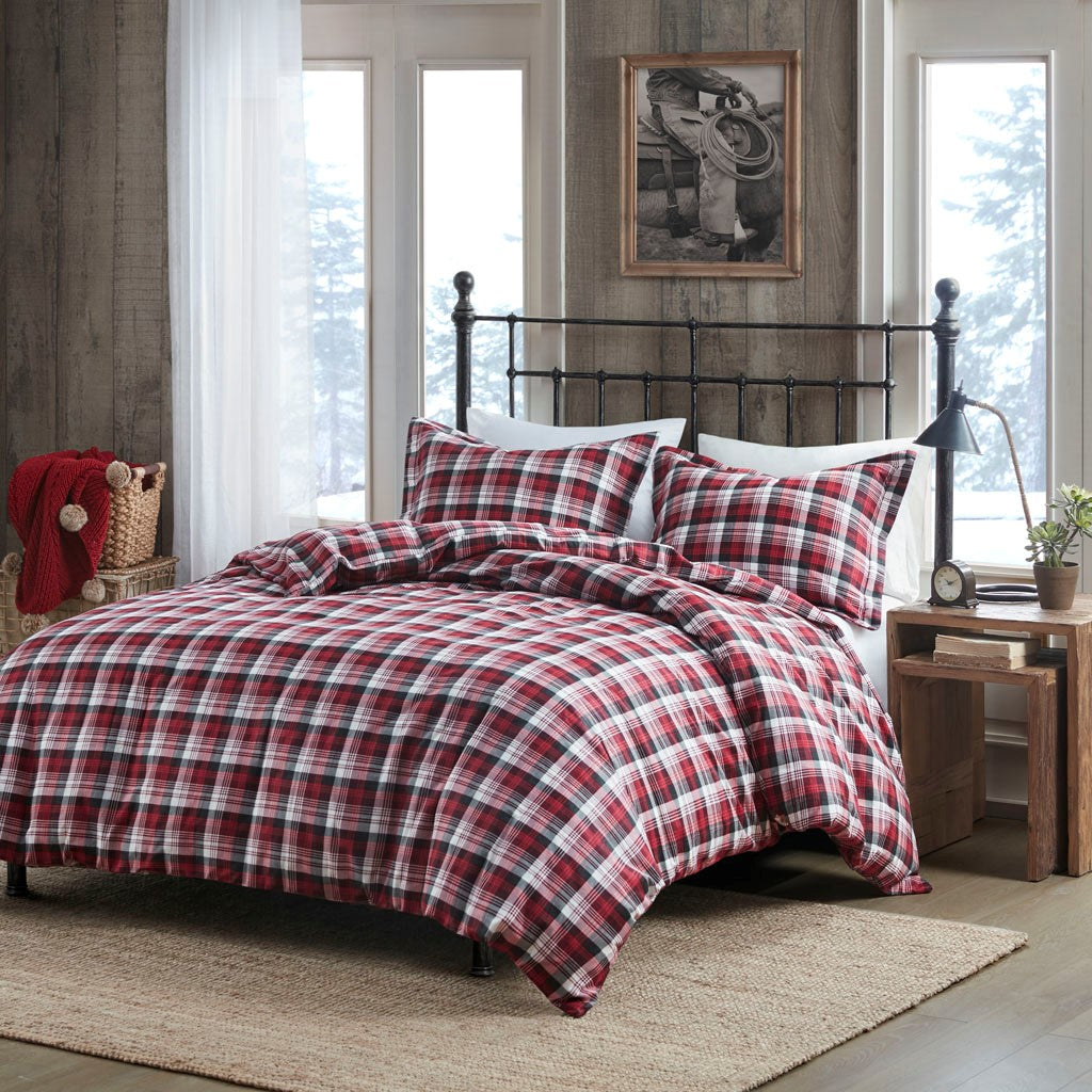 Woolrich Tasha Flannel Duvet Mini Set - Red - Queen Size