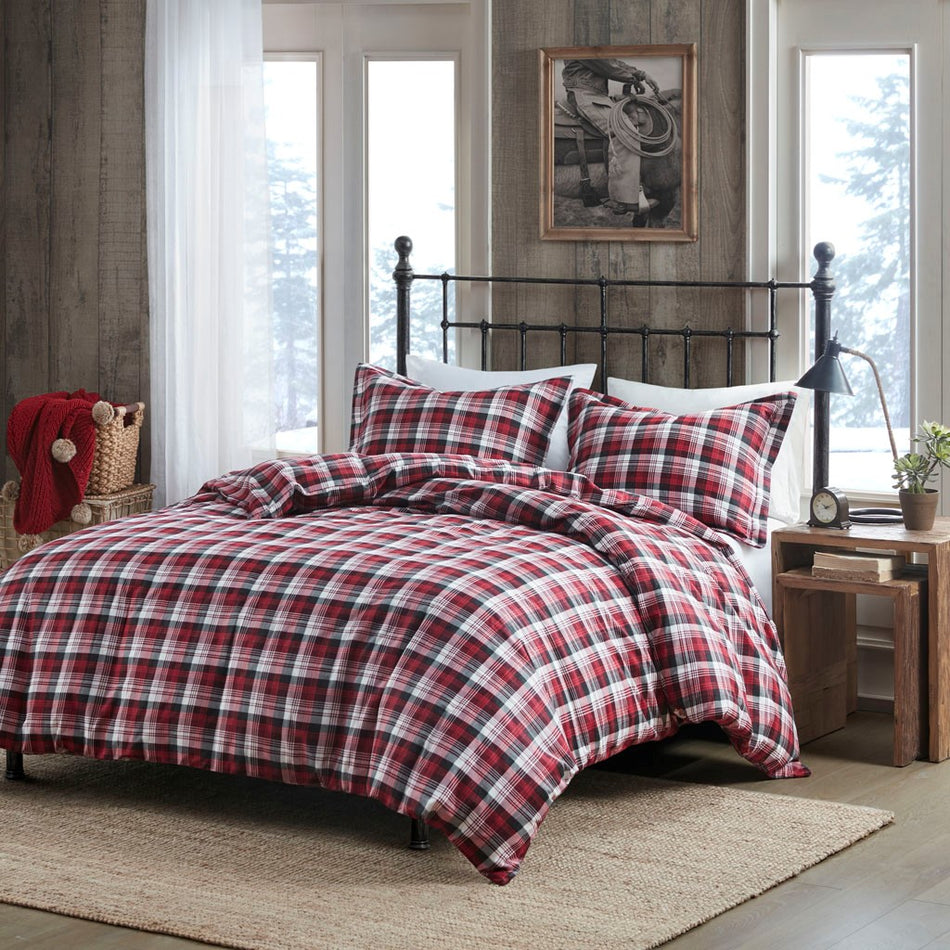 Woolrich Tasha Flannel Duvet Mini Set - Red - King Size