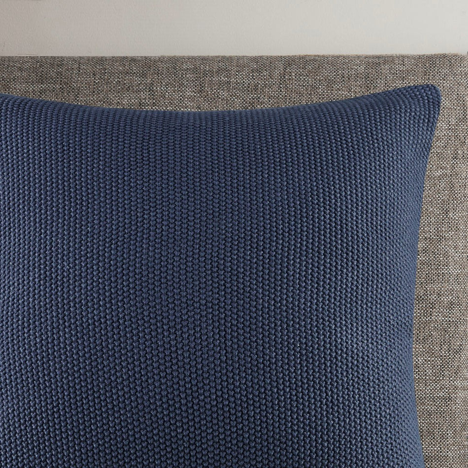 Bree Knit Square Pillow Cover - Indigo - 20x20"