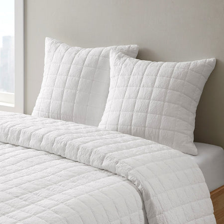 N Natori Cocoon Quilt Top Euro Sham - White - Euro Sham