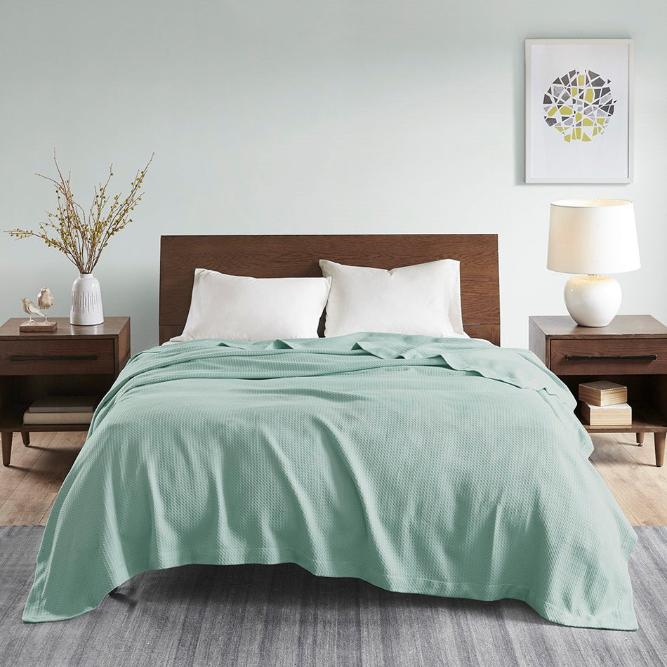 Madison Park Egyptian Cotton Blanket - Seafoam - King Size