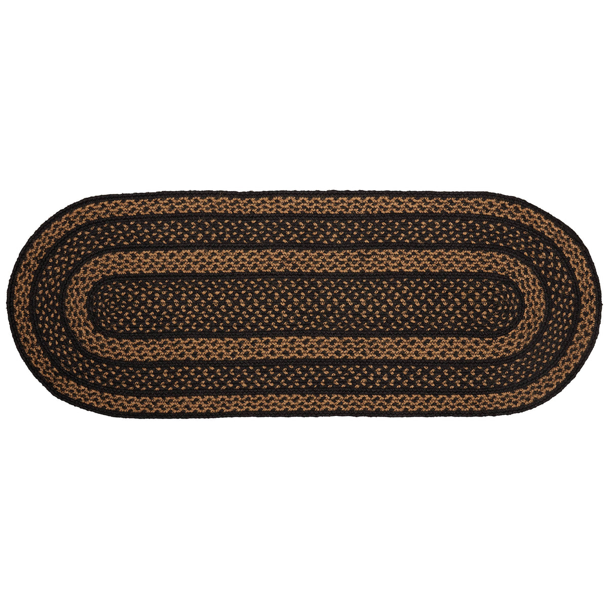 Mayflower Market Black & Tan Jute Runner 13x36 By VHC Brands