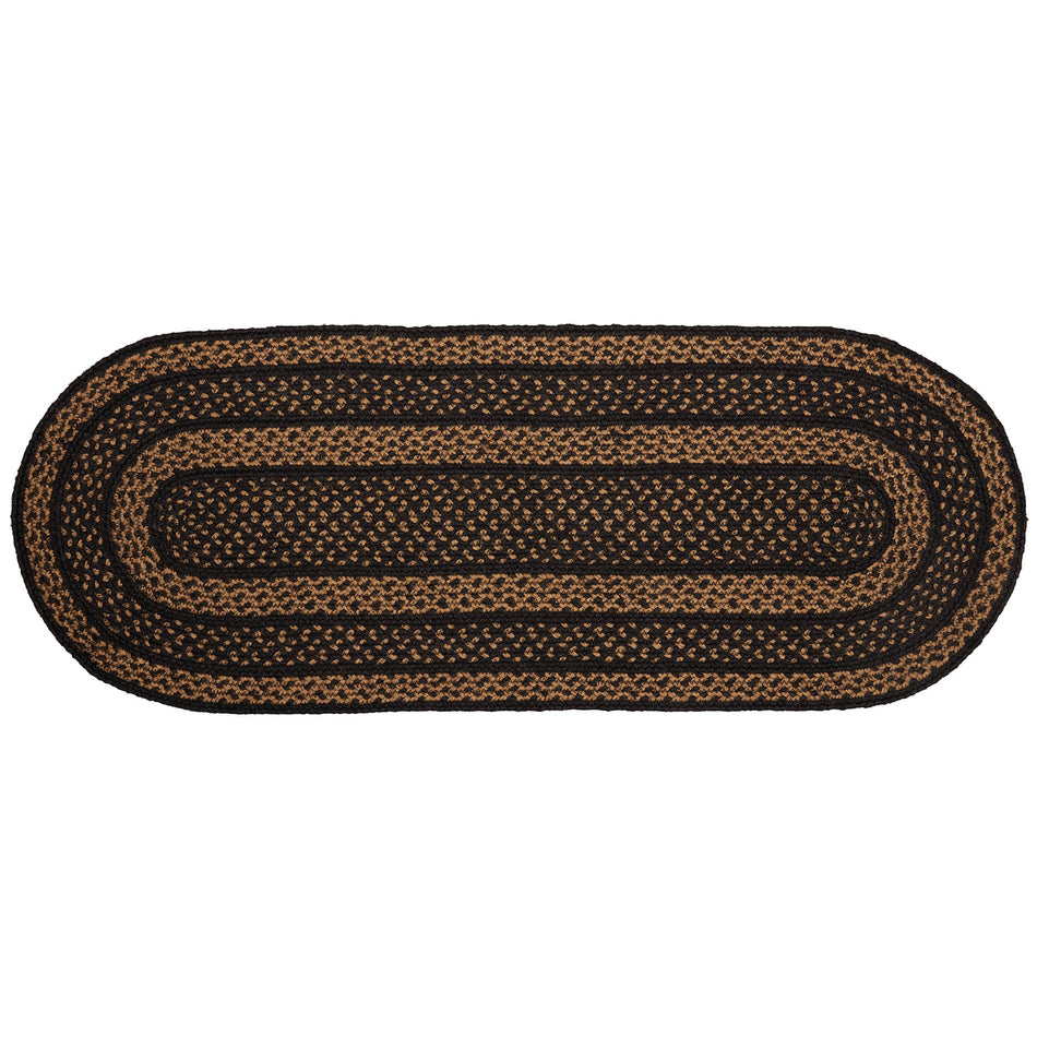 Mayflower Market Black & Tan Jute Runner 13x36 By VHC Brands