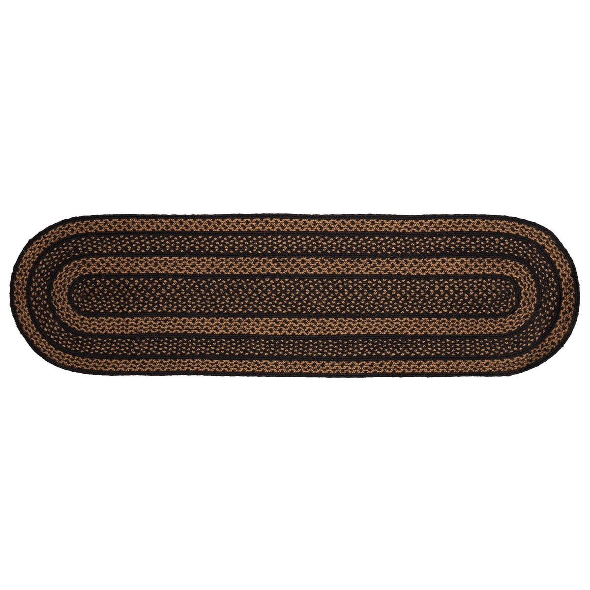 Mayflower Market Black & Tan Jute Runner 13x48 By VHC Brands