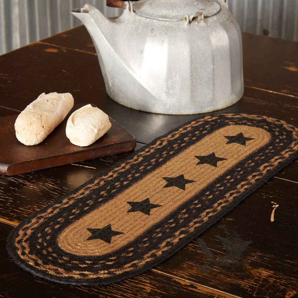 Farmhouse Jute Runner Stencil Stars 8x24