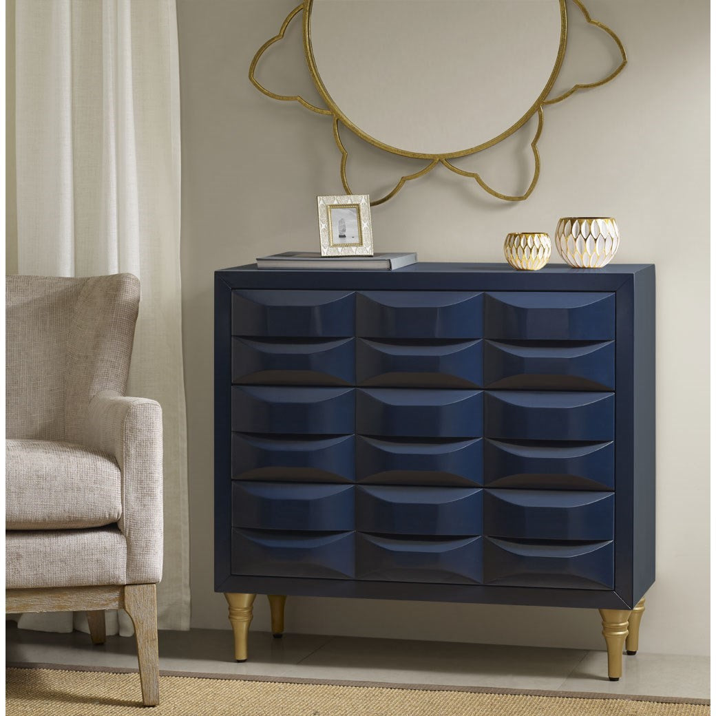 Madison Park Rubrix 3 Drawer Chest - Navy 