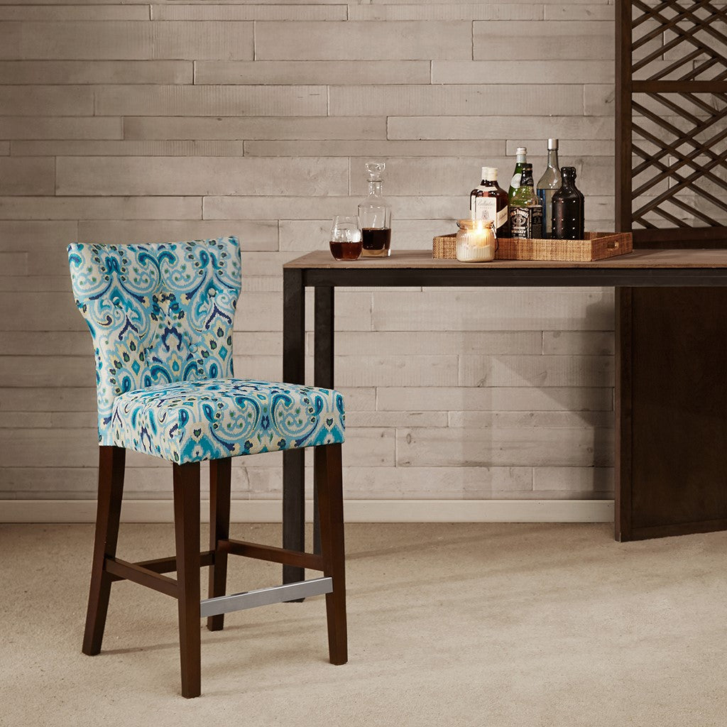 Madison Park Avila Tufted Back Counter Stool - Blue 