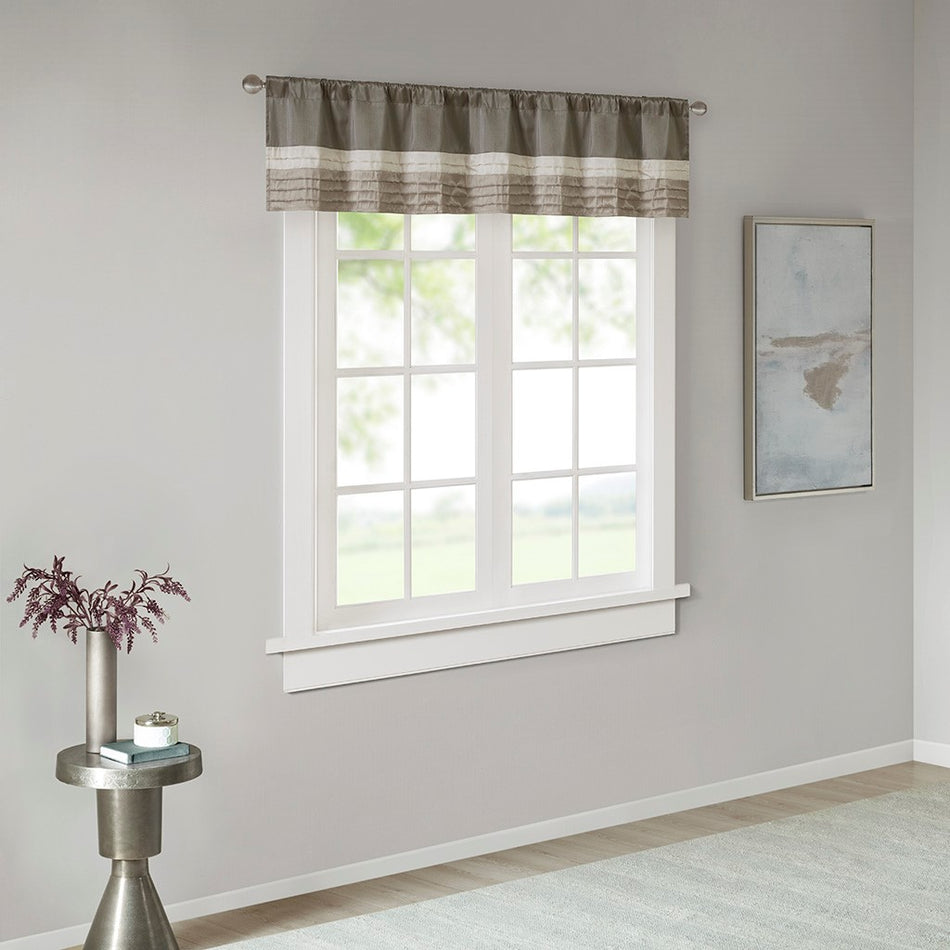 Amherst Polyoni Pintuck Window Valance - Natural - 50x18"