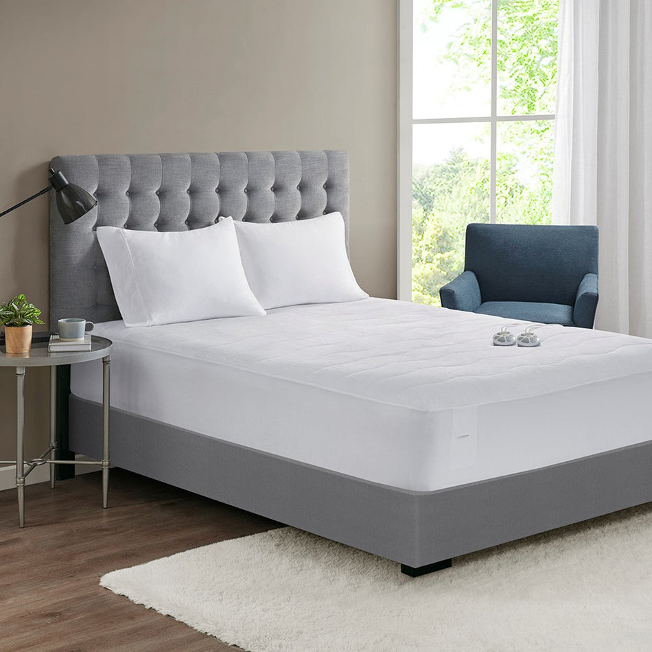 Plush Heated Mattress Pad - White - Full Size