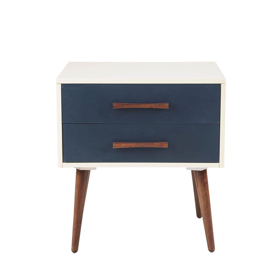 Jeremy Storage Nightstand - Off-White / Navy