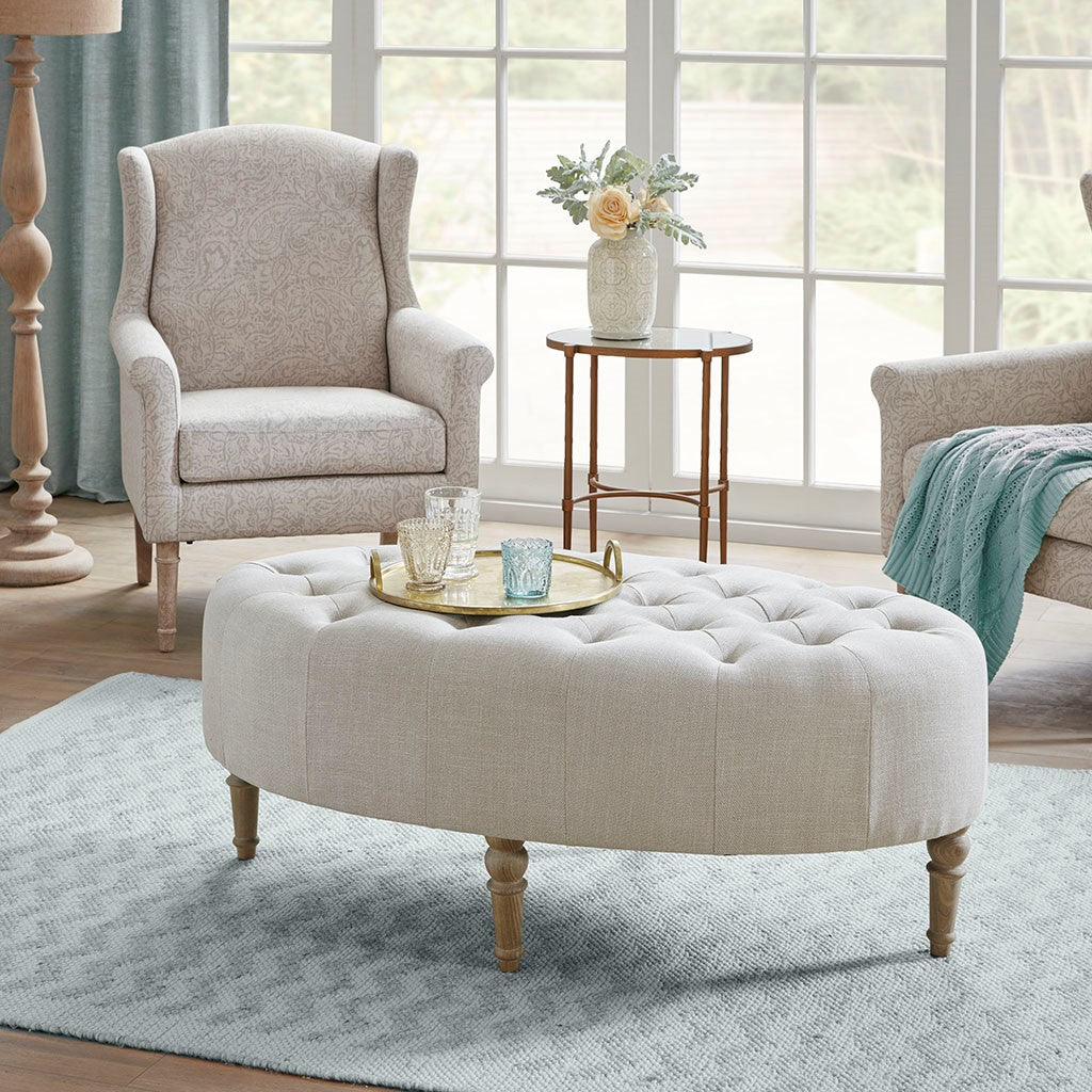 Martha Stewart Clara Accent Ottoman - Linen 