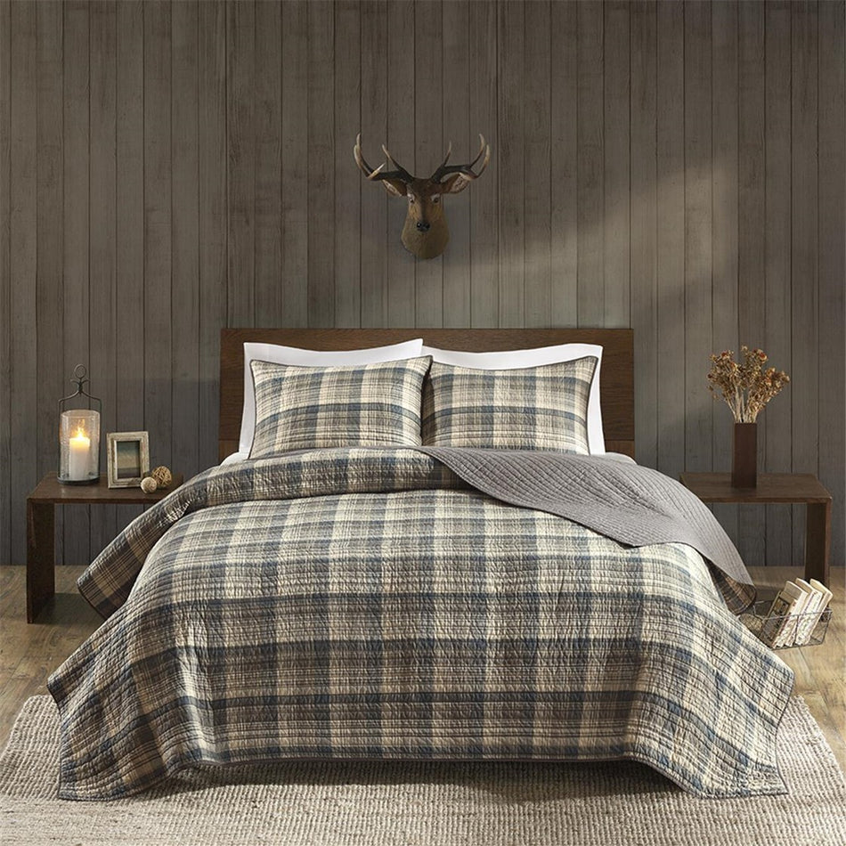 Woolrich Tasha 100% Cotton Oversized Quilt Mini Set - Tan - Full Size / Queen Size