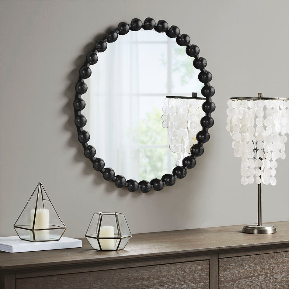 Marlowe Round Wall Decor Mirror - Black - 27" Dia