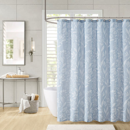 Croscill Home Winslow Floral Shower Curtain - Blue  - One Size Shop Online & Save - expresshomedirectr.com