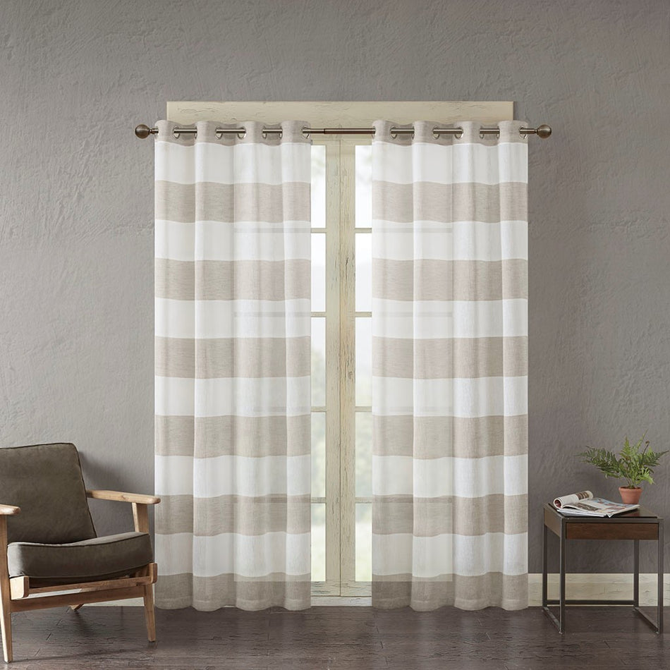 Urban Habitat Mason Yarn Dyed Woven Sheer Window Panel - Taupe - 50x63"