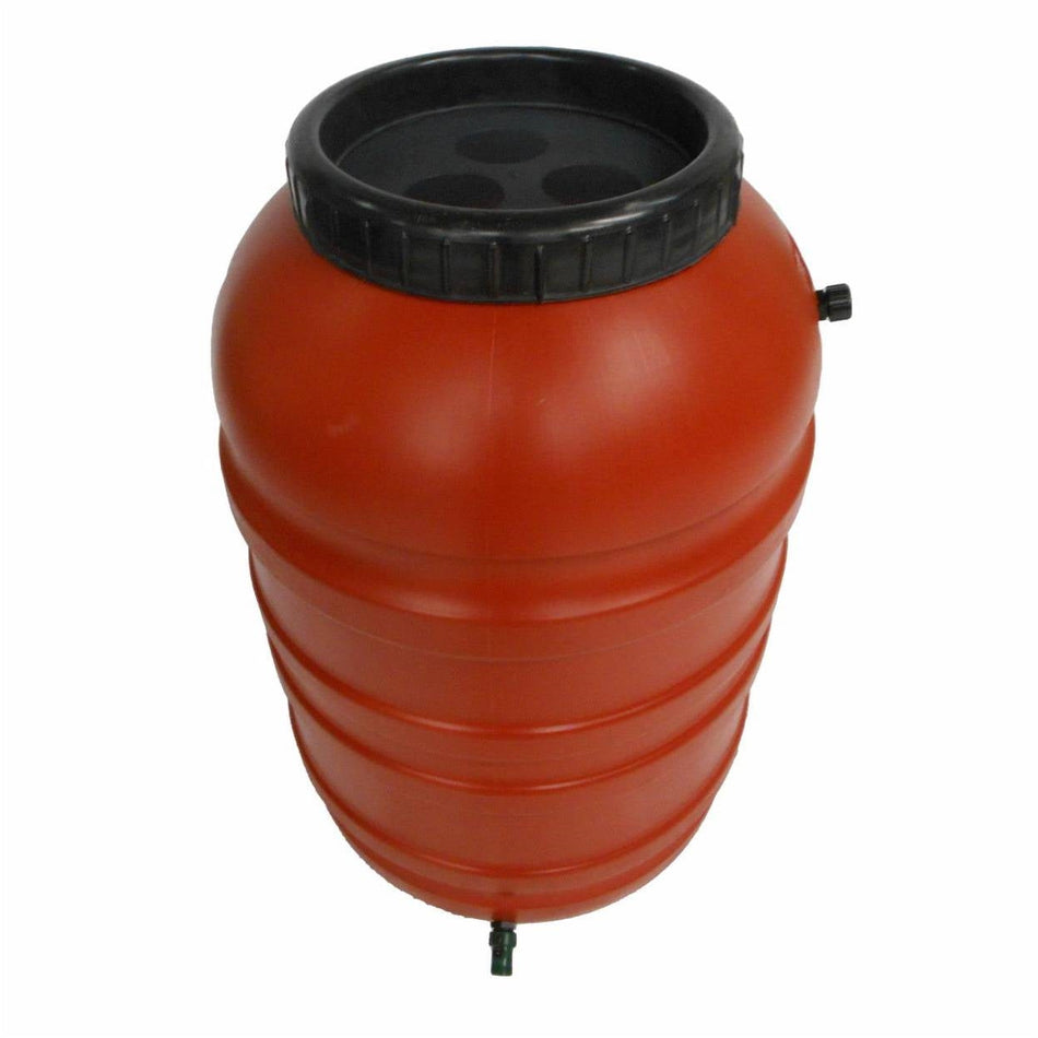 Terra Cotta Red HDPE Plastic 55-Gallon Rain Barrel with Spigot