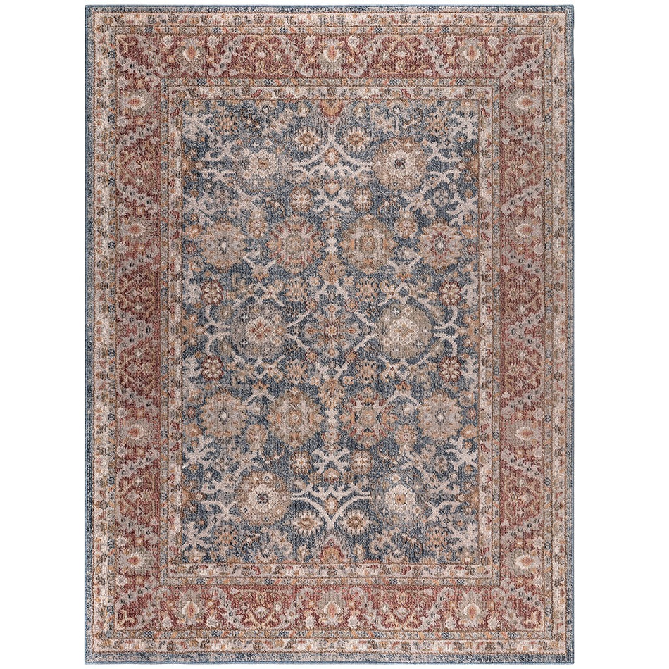 Faith Persian Bordered Traditional Woven Area Rug - Blue / Red - 3x5' Scatter