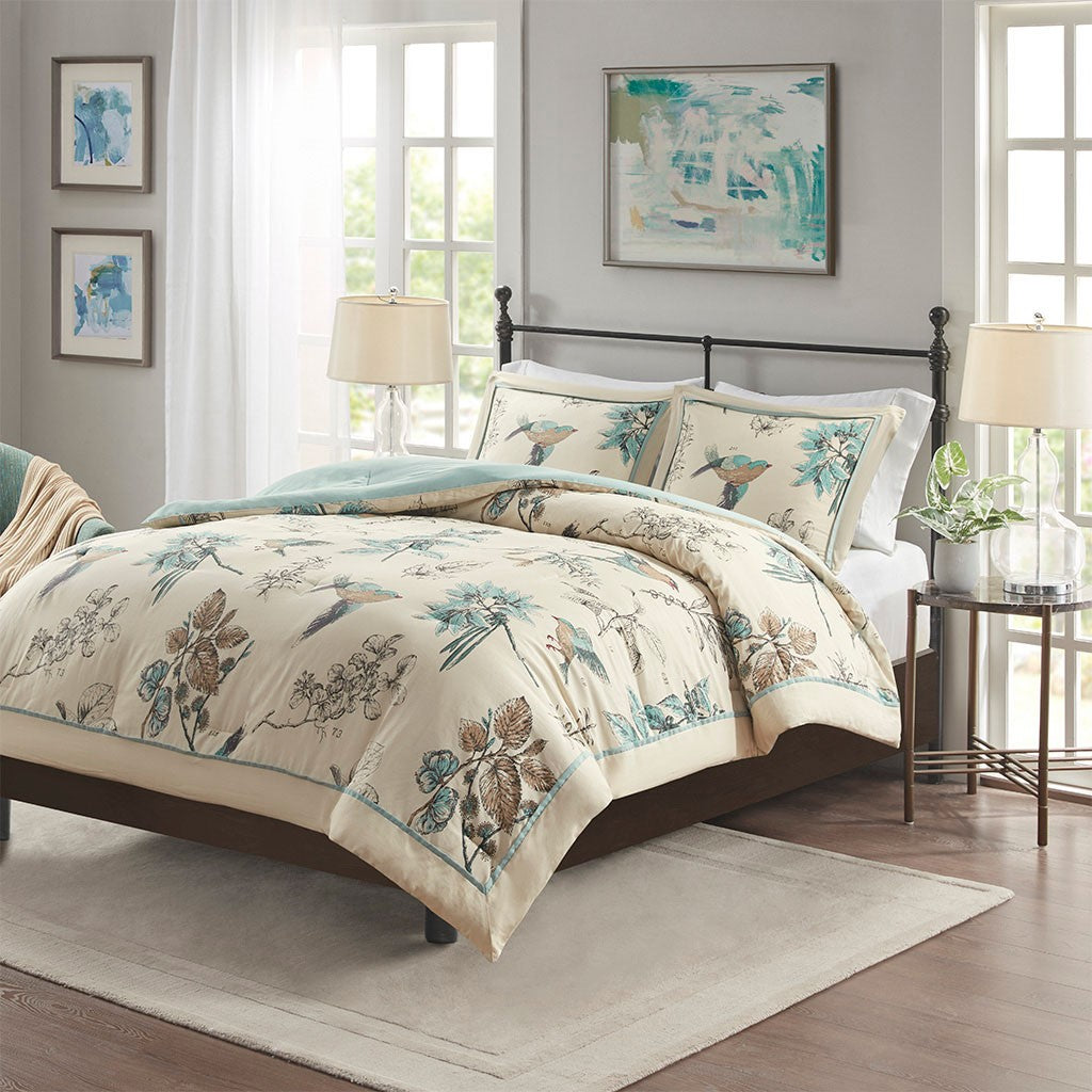 Madison Park Lark 3 Piece Comforter Set - Beige - King Size