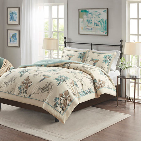 Madison Park Lark 3 Piece Comforter Set - Beige - Queen Size