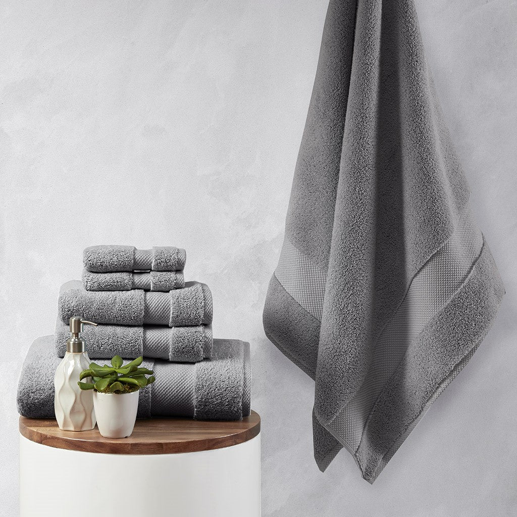 Madison Park Signature Splendor 1000gsm 100% Cotton 6 Piece Towel Set - Charcoal 