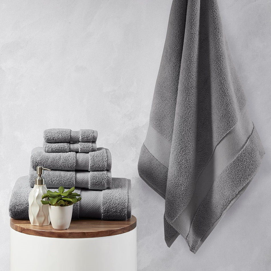 Madison Park Signature Splendor 1000gsm 100% Cotton 6 Piece Towel Set - Charcoal 