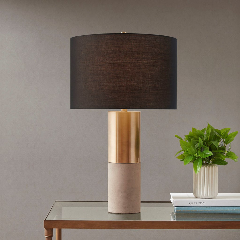 Fulton Concrete Table Lamp - Gold / Grey / Black