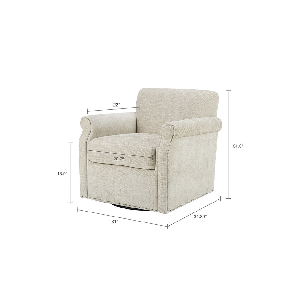 Aldrich Swivel Chair - Beige