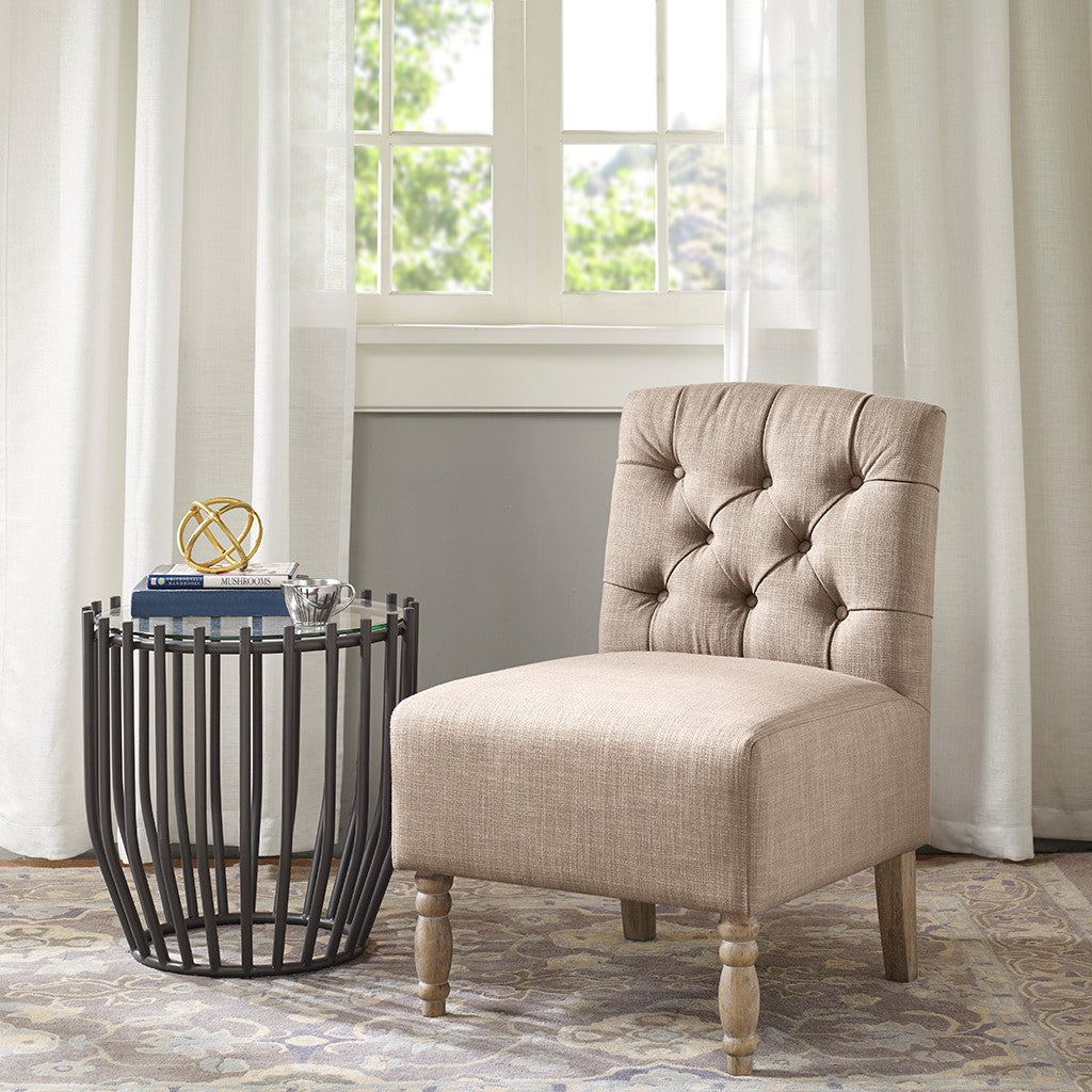 Madison Park Lola Tufted Armless Chair - Beige 