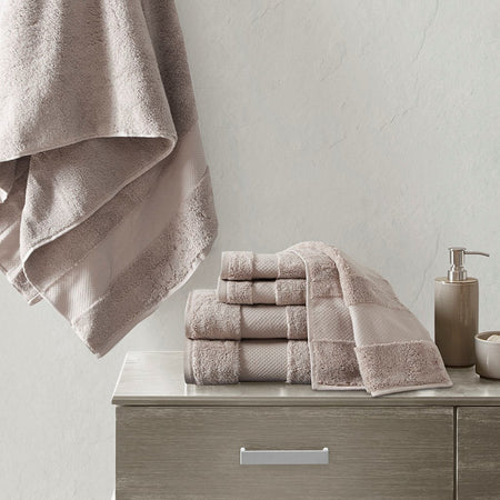 Madison Park Signature Turkish Cotton 6 Piece Bath Towel Set - Taupe 