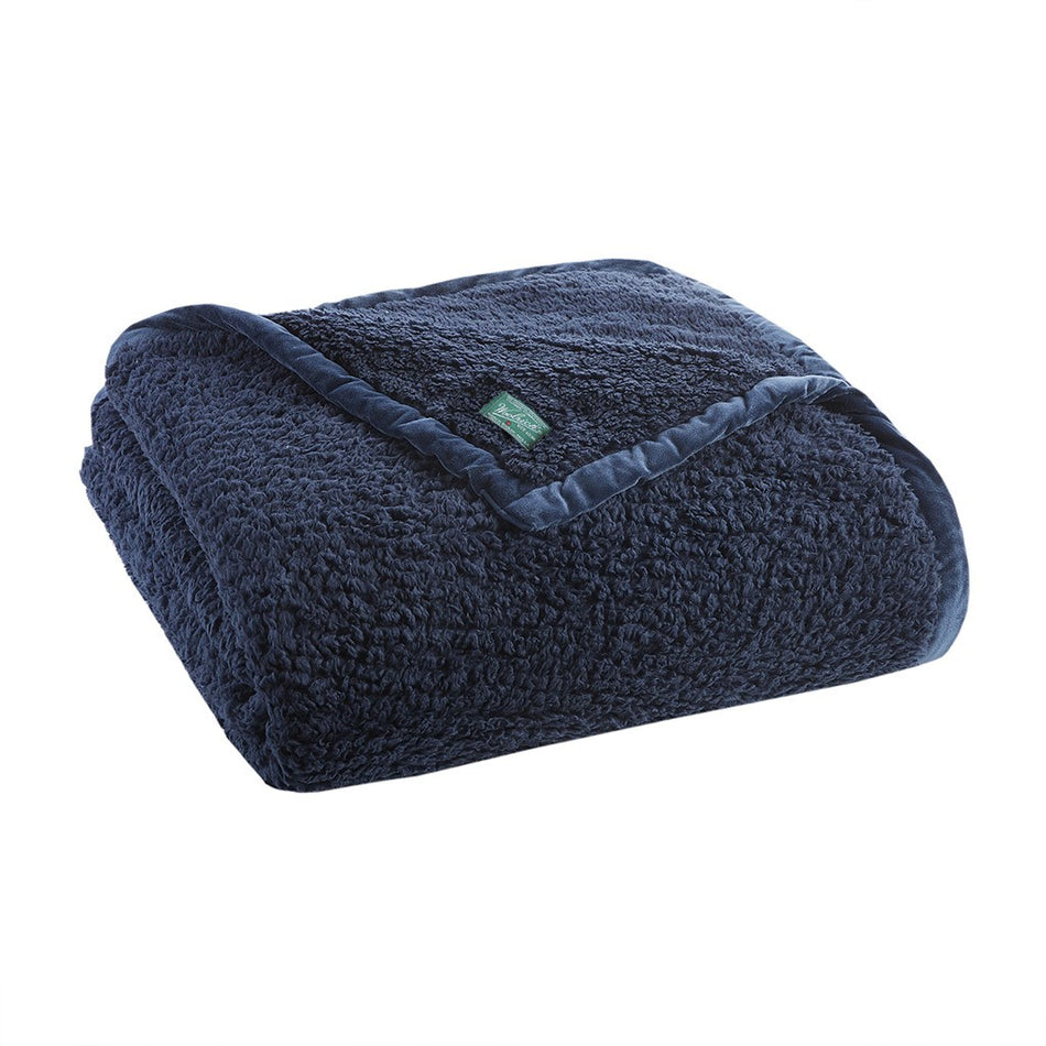 Burlington Berber Blanket - Navy - Full Size / Queen Size