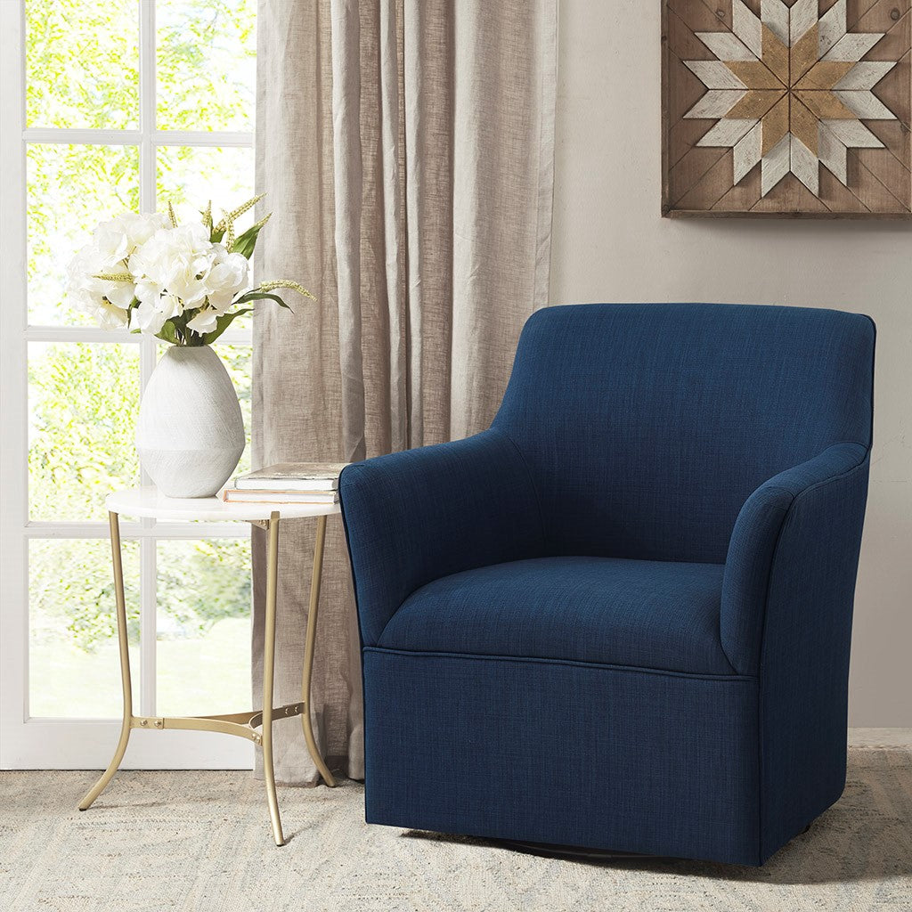 Madison Park Augustine Swivel Glider Chair - Navy 