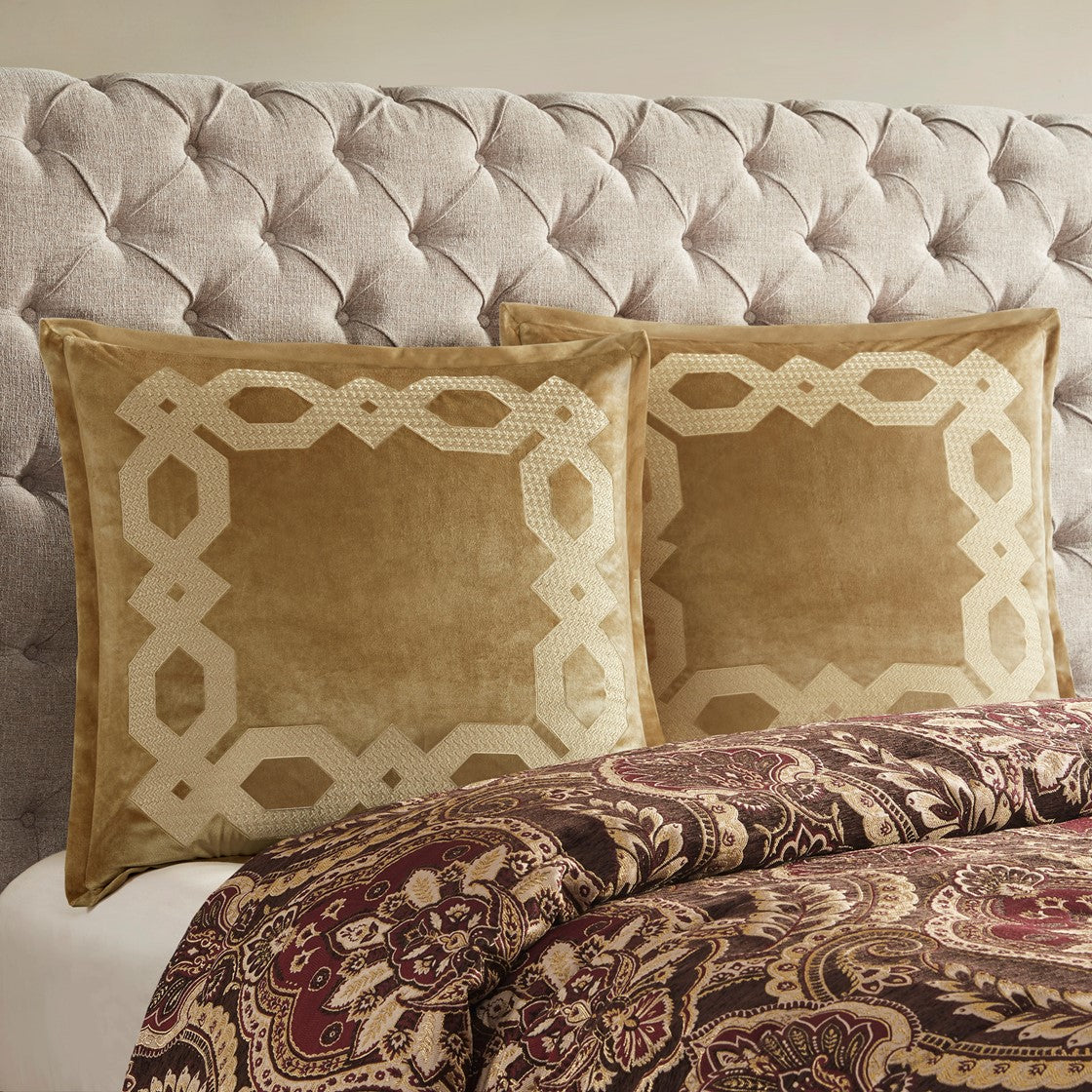 Croscill Classics Clermont European Pillow Sham - Gold  - 26x26" Shop Online & Save - expresshomedirectr.com