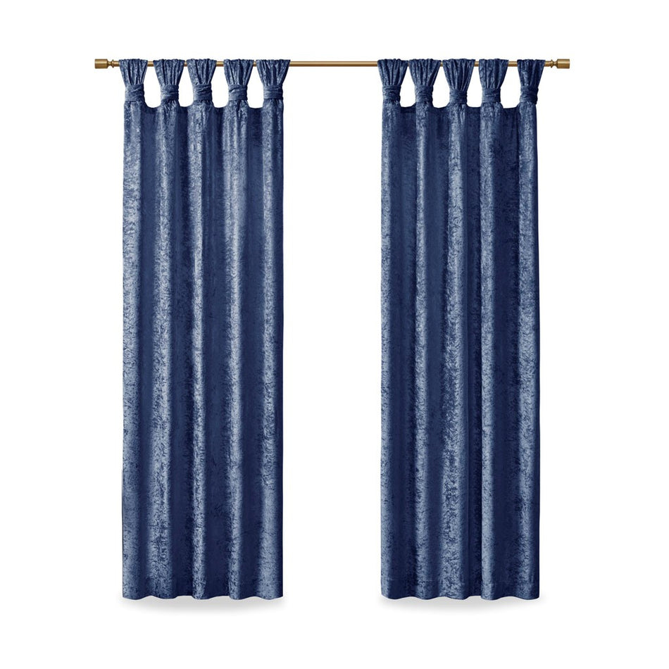 Felicia Velvet Cuff Tab Top Window Panel - Navy - 63" Panel