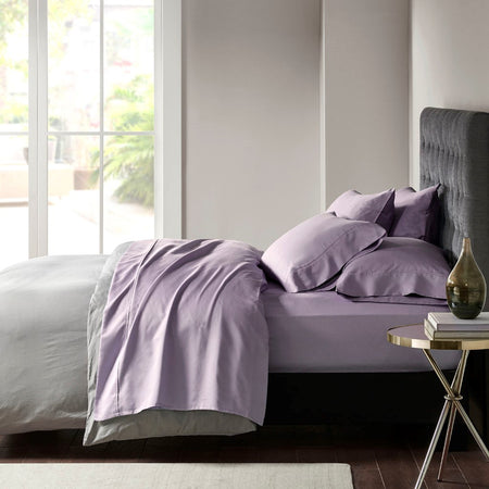 Madison Park 800 Thread Count Cotton Blend Sateen Sheet Set - Purple - Split King Size