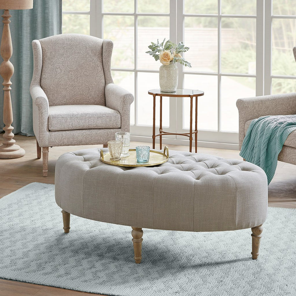 Martha Stewart Clara Accent Ottoman - Gray 