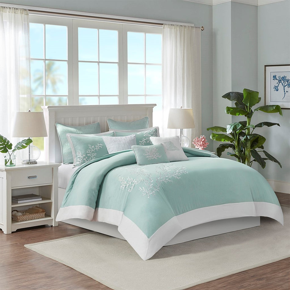 Harbor House Coastline Duvet Cover Mini Set - Aqua - King Size / Cal King Size