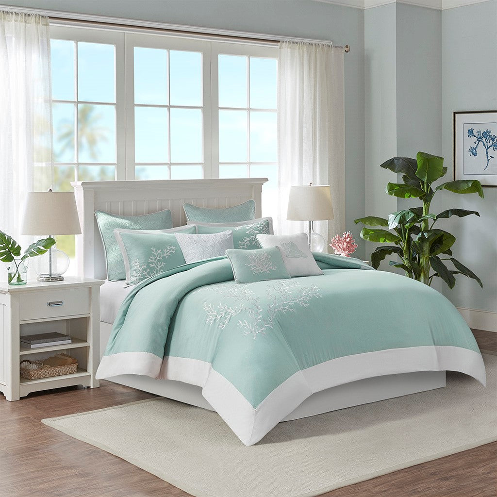 Harbor House Coastline Duvet Cover Mini Set - Aqua - Full Size / Queen Size