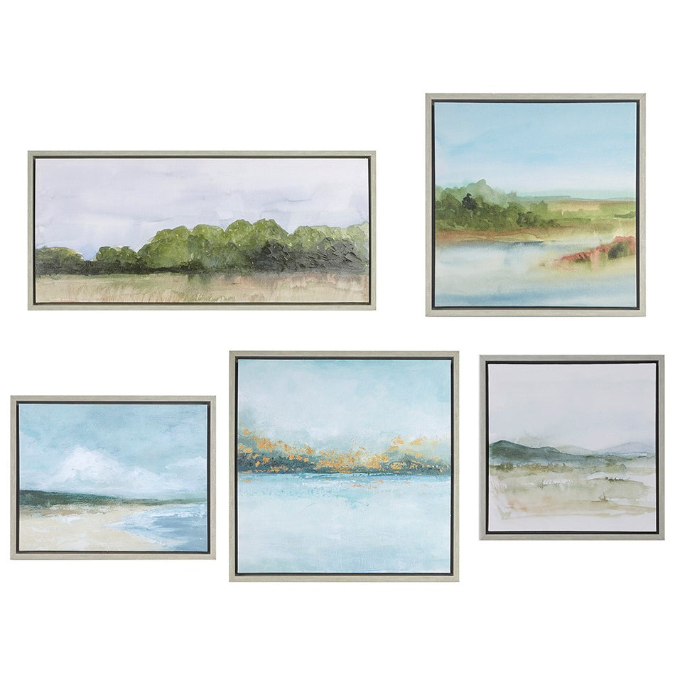 Vista Framed Embellished Canvas Gallery 5 Piece Set - Multicolor