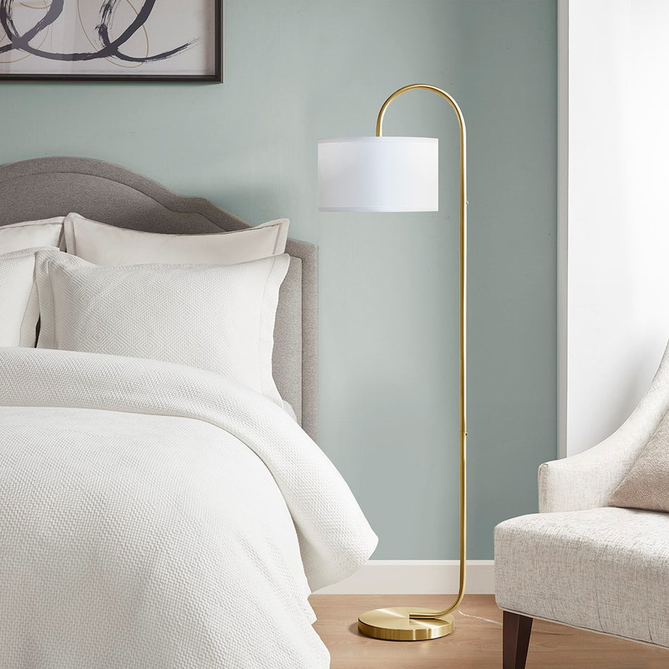 Hampton Hill Attwell Arched Metal Floor Lamp - Gold 